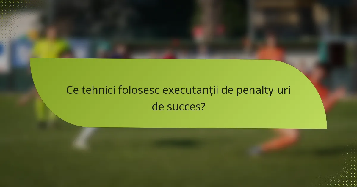 Ce tehnici folosesc executanții de penalty-uri de succes?