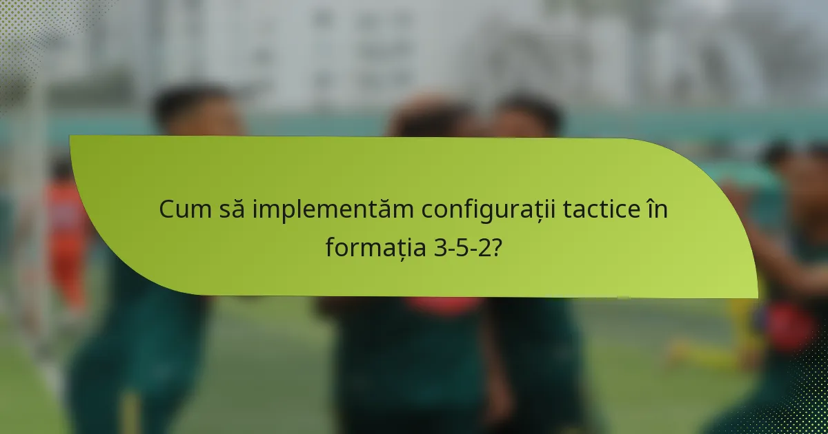 Cum să implementăm configurații tactice în formația 3-5-2?