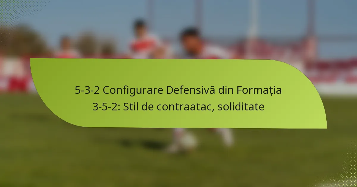 5-3-2 Configurare Defensivă din Formația 3-5-2: Stil de contraatac, soliditate