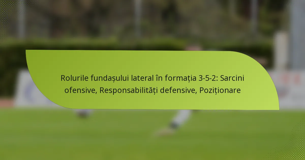 Rolurile fundașului lateral în formația 3-5-2: Sarcini ofensive, Responsabilități defensive, Poziționare