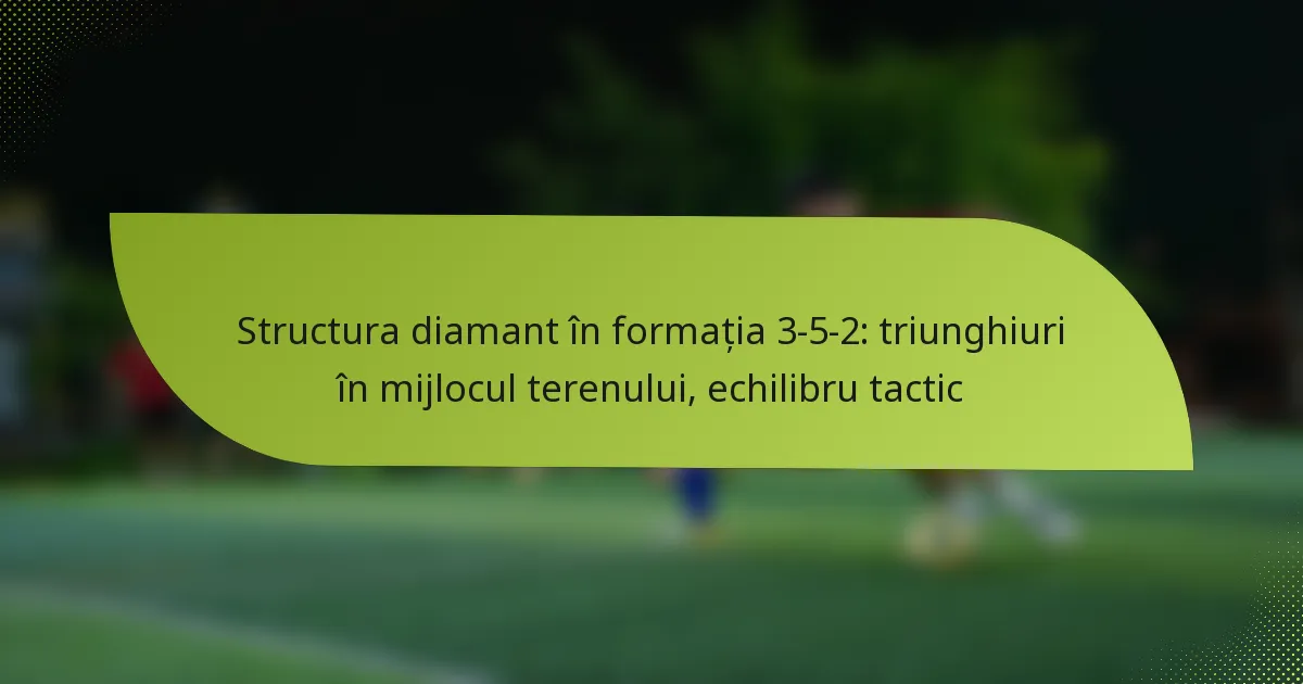 Structura diamant în formația 3-5-2: triunghiuri în mijlocul terenului, echilibru tactic